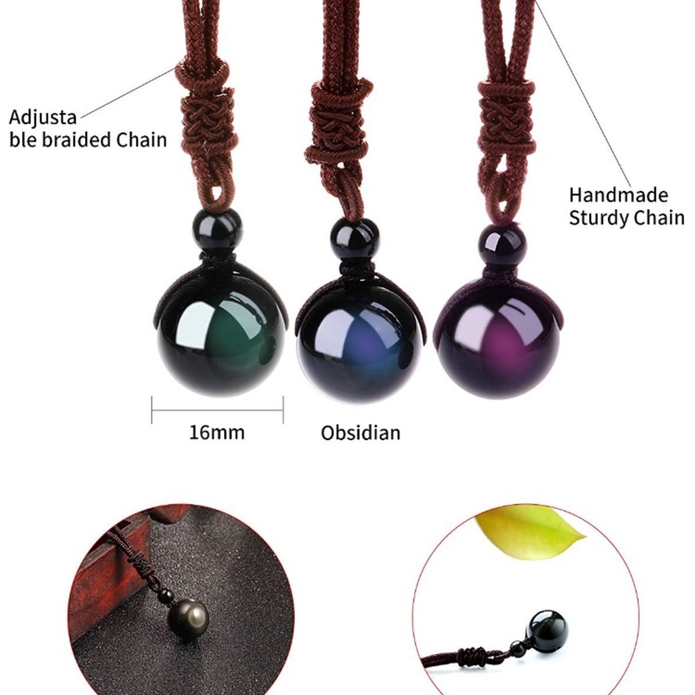 🔥HOT SALE🔥Boho Braided Rainbow Obsidian Necklace - Picture 5 of 7